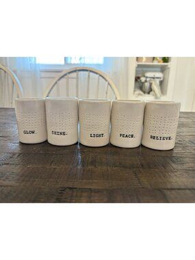 Vintage Rae Dunn Early Magenta Candle Votive Holders Typewriter Font Lot